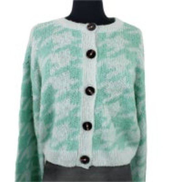 Wild Fable Houndstooth Cropped Sweater Large - Picture 2 of 3